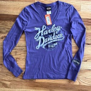 NWT Harley-Davidson Purple Womens XS Long Sleeve Tee